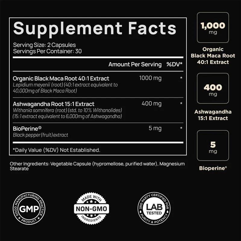 Maca Negra Orgánica con Ashwagandha