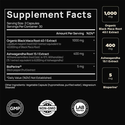 Maca Negra Orgánica con Ashwagandha